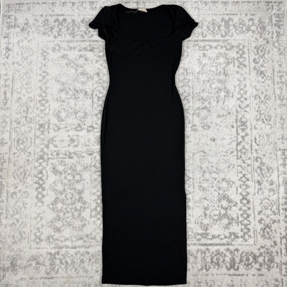 See You Monday Short Sleeve Stretch Square Neck Dress Women's Size Medium